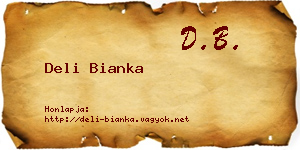 Deli Bianka névjegykártya